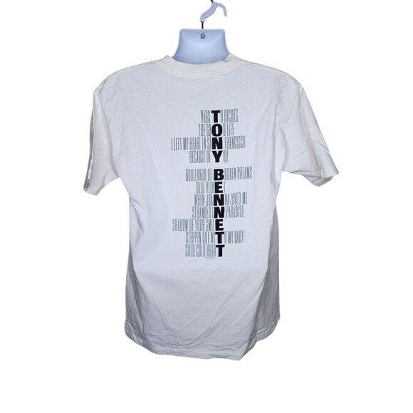 Vintage 90s Tony Bennett Tour Music Merch Tshirt Mens Size L White - Picture 4 of 6